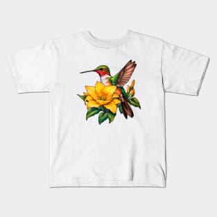 Tiny Wings, Big Dreams: The Magic of Hummingbirds Kids T-Shirt